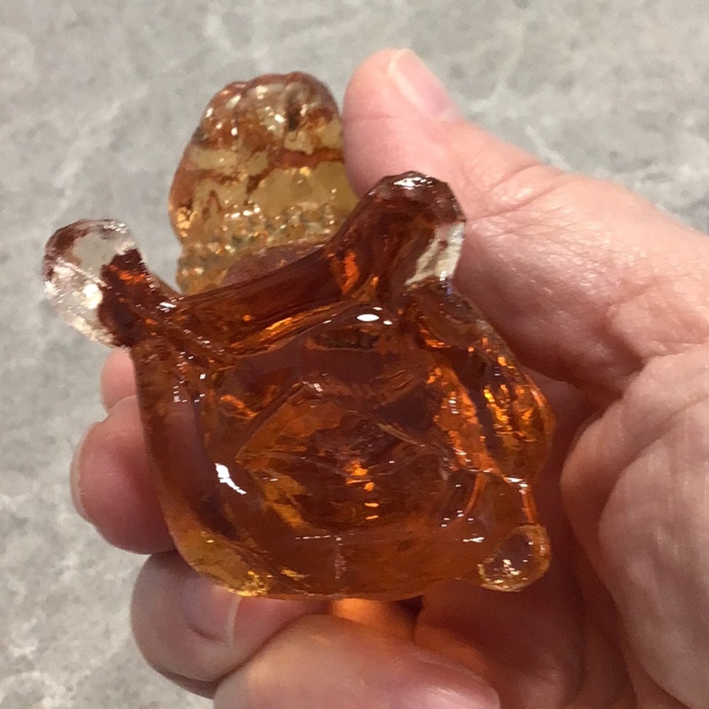 Vtg Westmoreland 2.5” Glass Bulldog Figurine Rhinestone Eyes - Picture 6 of 6